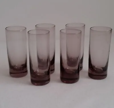Buy Vintage  Set Of 6 Amethyst Purple Liquor/Whiskey Shot Shooter Glasses • 15.08£
