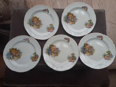 Buy Vintage Barratts Of Staffordshire Somerset Country Cottage Tea Plates   X 5 • 19.99£