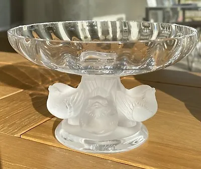 Buy Lalique ‘Nogent Dish’ Frosted And Clear Crystal Glass Four Songbird Base • 225£