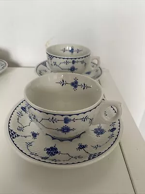 Buy 2 FURNIVALS Blue DENMARK  Tea Cups &  Saucers • 9.99£
