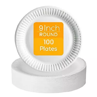Buy Paper Plates White Disposable Dishes For Catering Party Buffet 9 Inch • 39.95£