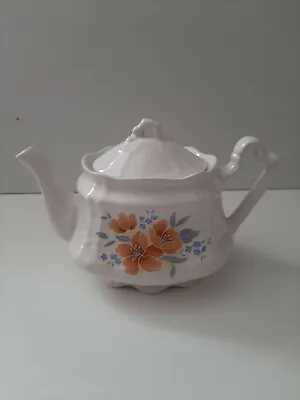 Buy Arthur Wood Vintage White Floral Teapot - Very Good Condition • 5.99£