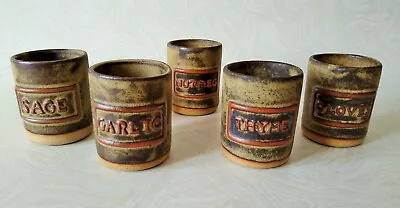 Buy Tremar Pottery – Vintage Cornish 5 Piece Studio Rare Herb/spice Jar Set – Vgc • 14.99£