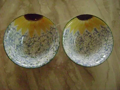 Buy 2x Poole Pottery Sunflower Cereal/Soup Bowls • 19.99£