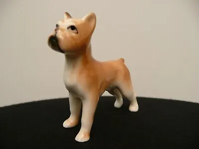 Buy Vintage BOXER DOG ORNAMENT Miniature CERAMIC Brown Tan White Soviet China USSR • 4.99£