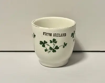 Buy Vintage Egg Cup Pottery Carrigaline Cork Shamrock Irish 1960s 1970s Ireland RARE • 8£