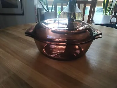 Buy Vintage Pyrex Corning Smoked Amber Glass Casserole Dish With Lid 22cm • 12.99£