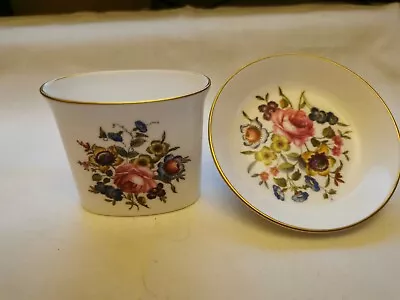 Buy Royal Worcester Bournemouth Butter Pat Trinket Pin Dish And Small Posy Vase • 9.23£