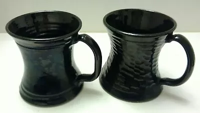 Buy 2x DIFFERENT VINTAGE KNIGHTS TINTAGEL POTTERY BLACK MUGS - CORNWALL  • 7£