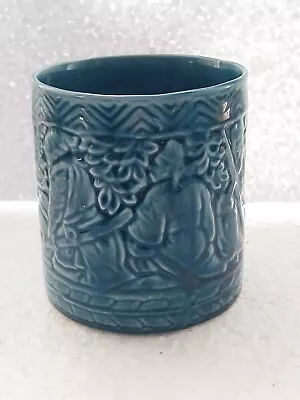Buy Vintage Bretby Pottery Blue Indoor Jardiniere Planter/ Plant Pot Oriental Design • 15.50£
