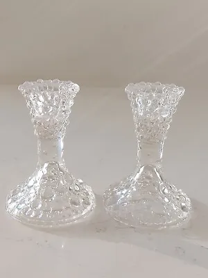 Buy 2 Vintage PartyLite Candlesticks Bubble Glass Taper Candle Holders • 15£