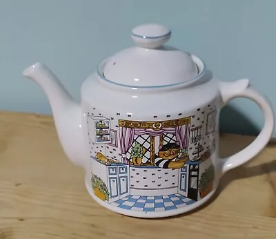 Buy Vintage CAT BURGLAR Ceramic Teapot By WADE For Boots 1980s Judith Wootton Feline • 8.95£