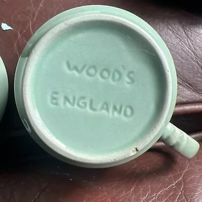 Buy Woods Ware  Beryl  Green Cups And Saucers X6 • 20£