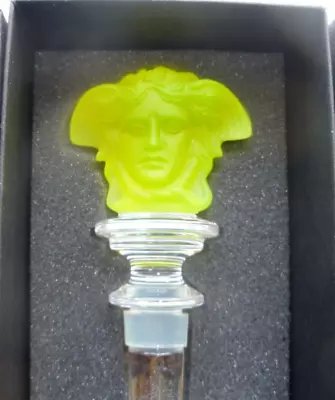 Buy Rosenthal Versace Uranium Glass Wine Bottle Stopper NEW Boxed Glows Green In UV • 52£