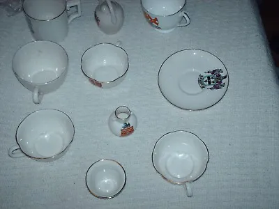 Buy 10 Vintage G.H.Goss Crested Ware Souvenir Items Including Cups, Saucers Etc • 18£