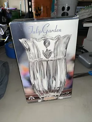 Buy Vintage Block Crystal ‘Tulip Garden’ Pattern  Vase 24% Full Lead Crystal 7  EUC • 9.60£