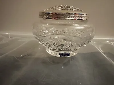 Buy Edinburgh Crystal Cut Glass  Posy Rose  Bowl  With Metal Frog Insert • 10£