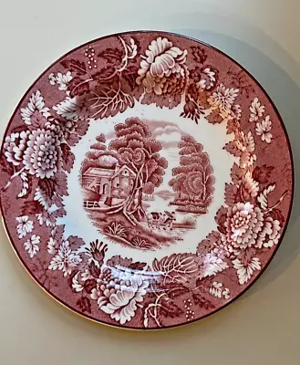 Buy Antique Woods Ware Enoch Wood’s English Scenery Small Plate - Pink - 6” • 6.63£