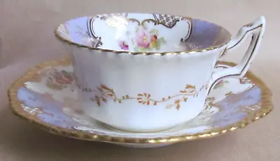 Buy COALPORT CHINA LAVENDER PANEL BATWING PATTERN TEA CUP AND SAUCER C1910 (Ref9465) • 130£