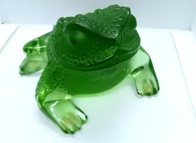 Buy Mint Lalique Toad Gregoire French Green Glass Sculpture Figurine Frog Crystal • 547.61£