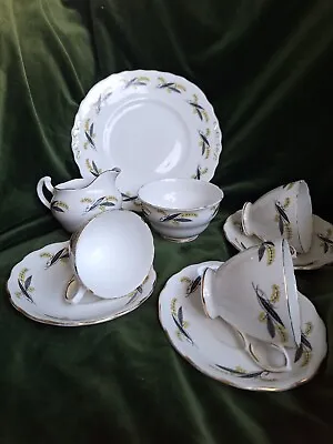 Buy Royal Vale Ridgway Potteries Vintage Tea Set 3 Cups Saucer Serving Plate Jug Bow • 28£