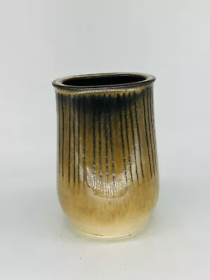 Buy Vintage Iden Pottery Vase Oval Form 13 Cm High MCM Brown Tones • 16£