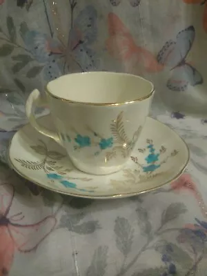 Buy Pretty Vintage ChIna Blue And Gold Cup And Saucer.                V17 D • 6.15£