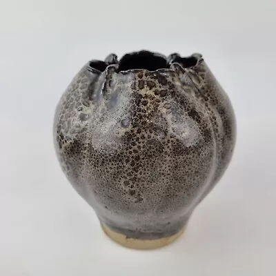 Buy Vintage Studio Pottery Vase Decorated With Speckled Glaze 14.5cm High • 49£