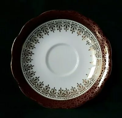Buy Royal Standard Saucer Fine Bone China Tea Saucer In Red White And Gold Filigree • 13.95£