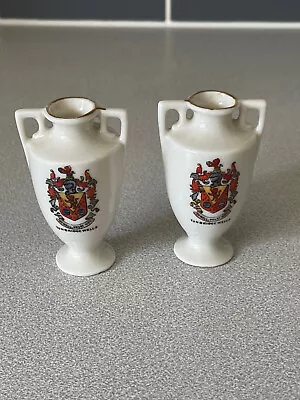 Buy Rare Gemma Crested China - Pair Of Vases C.1918 Arms Of Tunbridge Wells - Kent • 2.99£