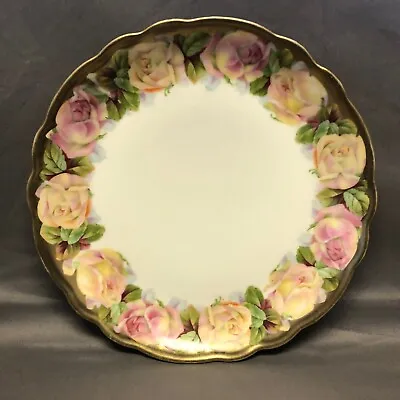 Buy Antique Bavarian China Plate Porzellanfabrik Moschendorf Prince Regent Lg Roses • 80.64£