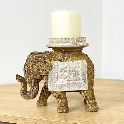 Buy Elephant Ornament For Living Room Statue Figurine Candle Holder Gift Home Decor • 25£