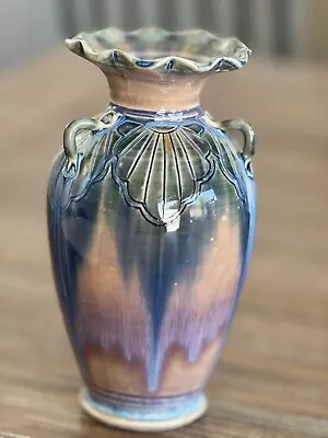 Buy BORGGREN Pottery Vase 3 Handle 6.5  California Pottery Green, Blue, & Lavender • 44.29£