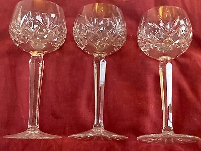 Buy Set Of 3 Vintage Cut Crystal Wine Glasses • 5£