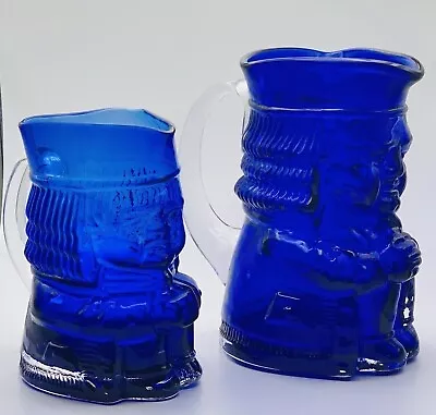 Buy Whitefriars Pair Of Jugs Large And Small In Cased Blue Barnaby Pattern No (M163) • 80£