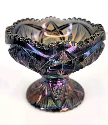 Buy Vintage 1951-1972 Imperial Glass Carnival Amethyst Smoky Footed Pedestal Bowl  • 28.45£