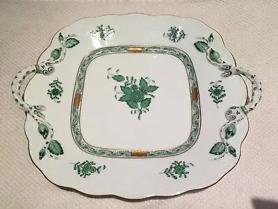Buy Herend Chinese Bouquet Green Square Cake Plate With Handles 430 Serving Plate • 218.12£