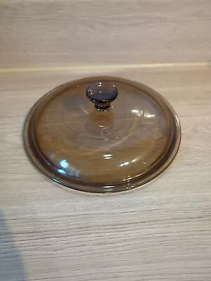 Buy Vintage Vision Corning Ware France Amber Glass Pyrex Lid ONLY  7.5inch • 10£