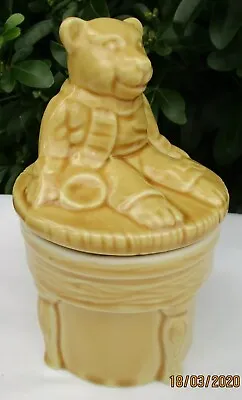Buy Un'Bear'ably Cute Vintage Ceramic Teddy Bear On Side Table Lidded Jar Or Pot • 15£