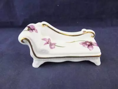 Buy Hammersley Bone China Miniature Chaise Longue With Floral Design. • 11.96£
