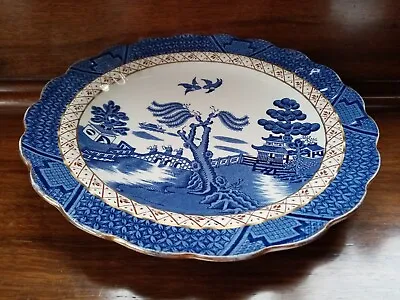 Buy Booth's Real Old Willow Blue, White & Gold Dinner/Cake Plate • 7.50£