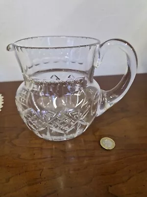 Buy Vintage Large Crystal Glass Pitcher Water Jug With Cut Pattern Heavy Quality • 12.99£