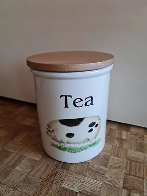 Buy Tea Pig Storage Jar Large Farmyard Pig Tg Green Pottery Cloverleaf • 10£