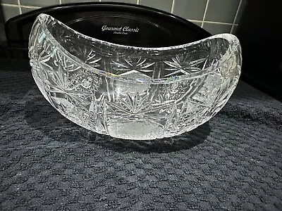 Buy Bowl Crystal Cut Glass Oval Boat Shaped Sweet/Candy  Dish 8” Vintage VGC • 15.99£