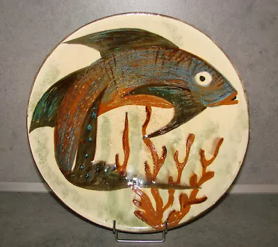 Buy Antique Large Dish Wall Puigdemont - Terracotta Glazed - Fish - Ceramic • 73.51£