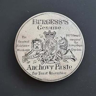 Buy Antique Victorian 19th Century Burgess's Genuine Anchovy Paste Lid • 9.99£