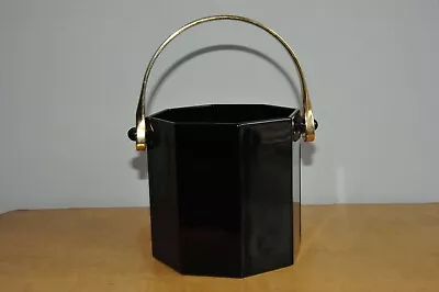 Buy Vintage French Hexagonal Glass Ice Bucket Black • 10£