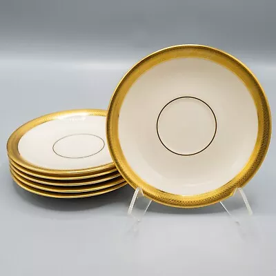 Buy Lenox Lowell Saucers ONLY NO Cup 5 3/4  Gold Encrusted Rim Set Of 6 FREE SHIP • 57.83£