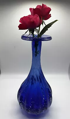 Buy Cobalt Blue Vase Twisted Internal Bubbles Great Condition Fast Shipping • 28.82£