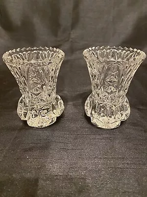 Buy Vintage Royal Doulton Crystal. Pair Of Small Lead Cut Crystal Posy Vases • 24.99£